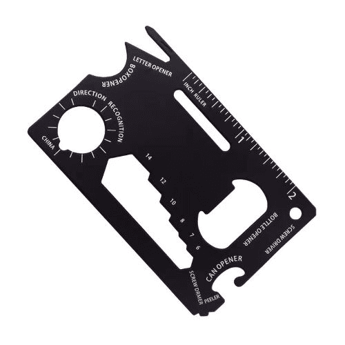 Survival card wholesale: 9-in-1 survival card on white background.