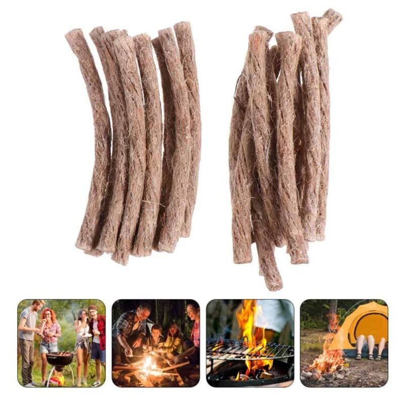 CDT06 Fire Starting Rope Kit Natural Hemp Fire Starter Tinder Wick Hemp Cords