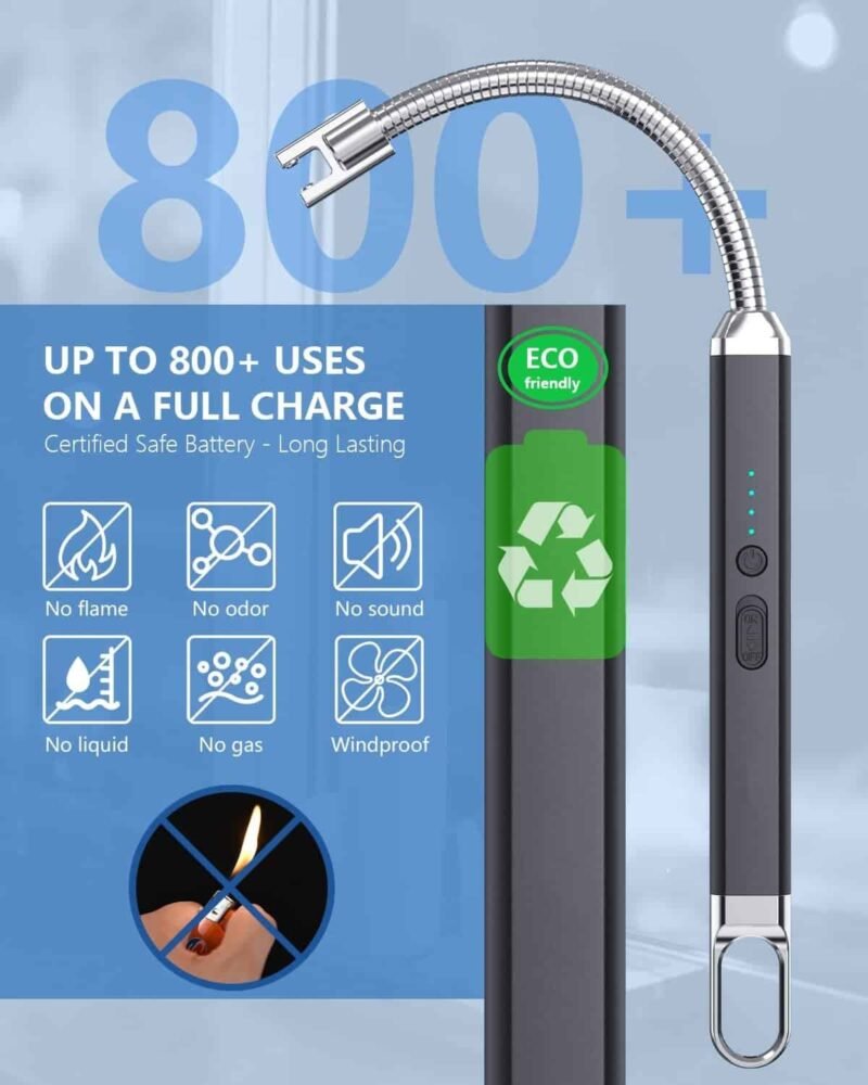 CDL04 Betrich long lighter, Candle Lighters Electric Lighter, Rechargeable Arc Lighter with LED Display