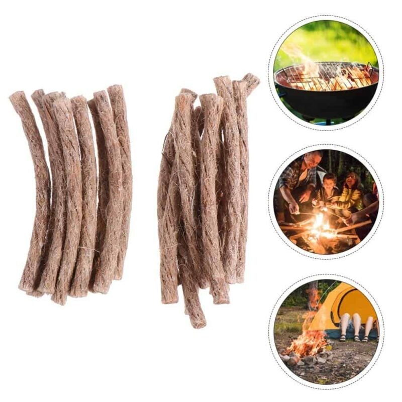 CDT06 Fire Starting Rope Kit Natural Hemp Fire Starter Tinder Wick Hemp Cords