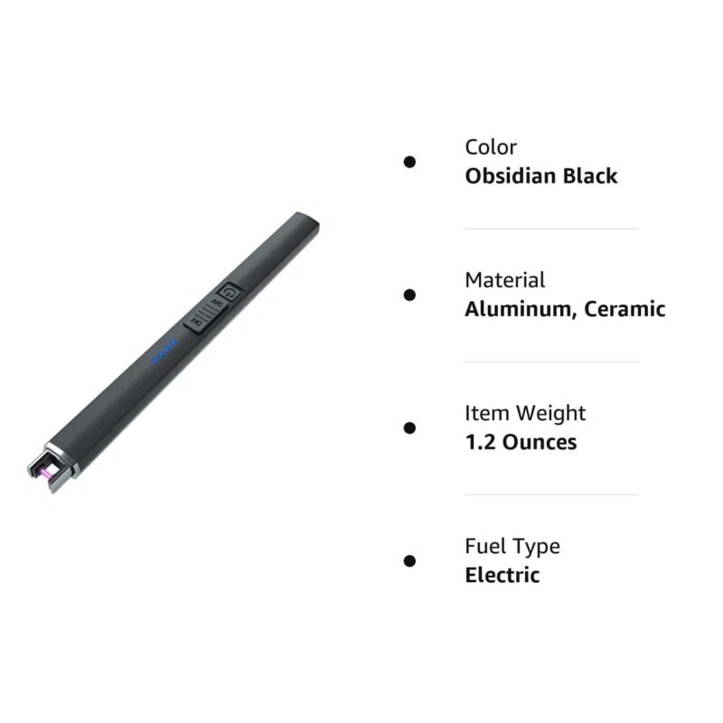 CDL02 Electric Candle Lighter Plasma Arc Lighters Windproof & Flameless with USB Rechargeable Battery